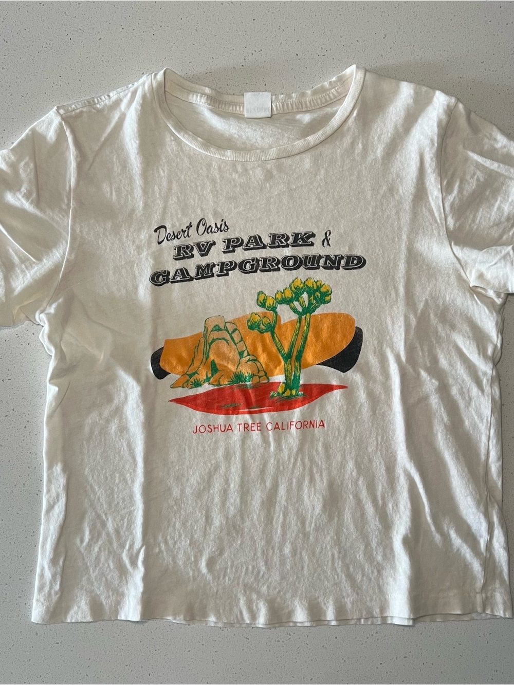 RE/DONE Desert Oasis RV Park & Campground Graphic Short Sleeve Tee Size Small